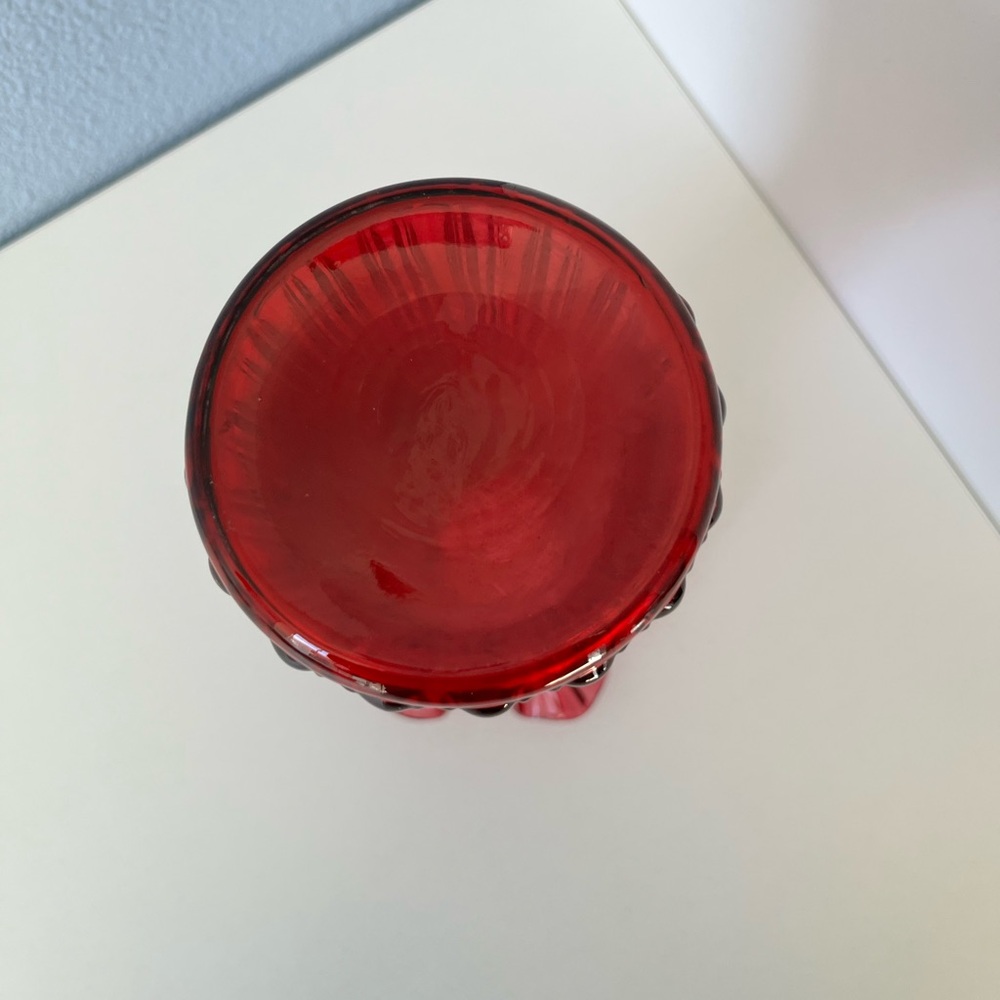 Fenton Cranberry Ruffled Glass Vase - Picture 6 of 7